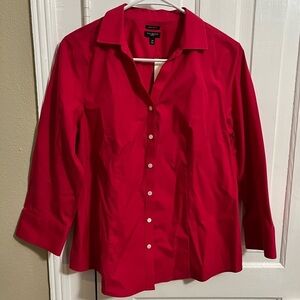 Talbots Hot Pink Button Up Shirt 12 Petite 12P Q2
